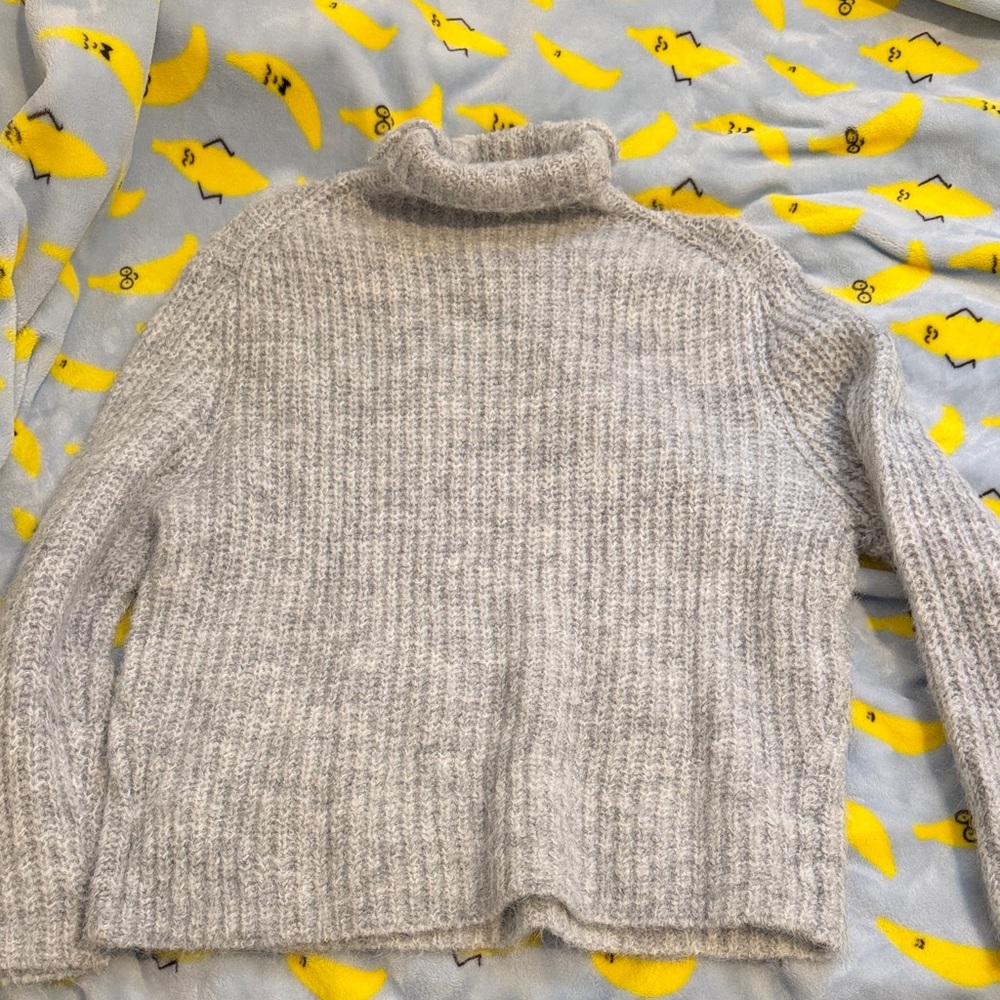 Cozy Women's Light Gray Turtleneck Sweater